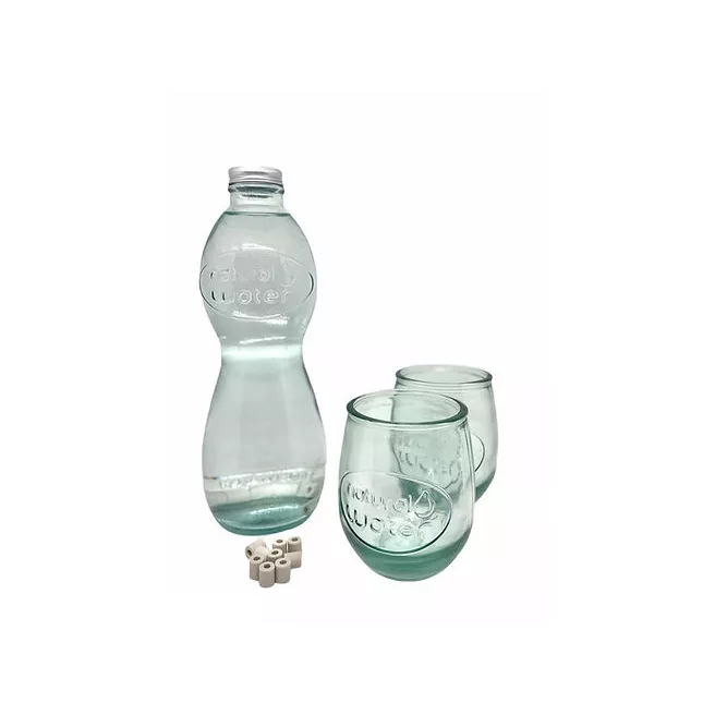 Set Natural Water 1L + 2 verres 600ml + perles