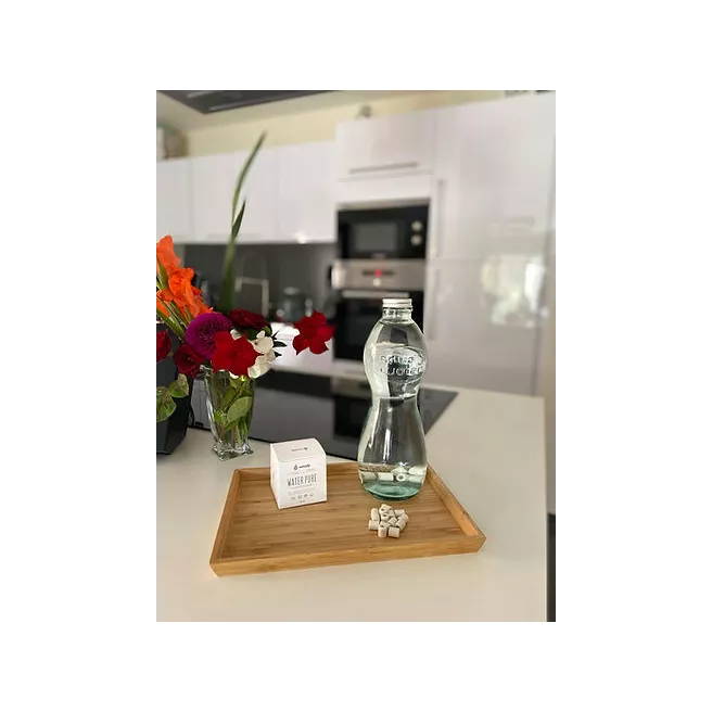 Set Natural Water 1L + 2 verres 600ml + perles