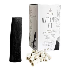 Kit Purification Eau – 1 Bâton de Charbon Actif Binchotan & 20 Perles Céramiques EM – Filtre Eau Naturel Longue Durée