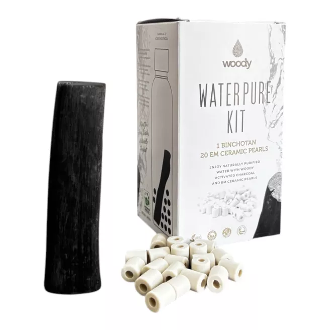 Waterzuiveringsset - 1 Binchotan Actieve Kool & 20 EM Keramische Parels